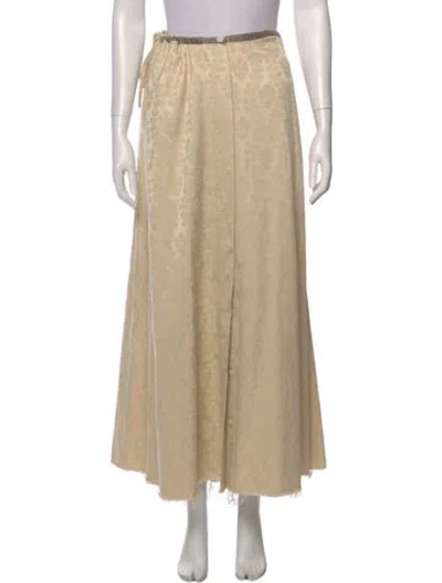 Pre-owned Dries Van Noten Raw-edge Trim Long Skirt In Neutral