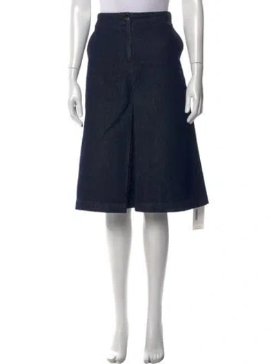 Pre-owned Dries Van Noten Raw-edge Trim Midi Length Skirt In Blue
