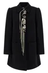 Dries Van Noten Wool Blend Coat With Collared Neck And Pockets In Black