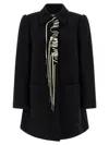 Dries Van Noten Structured White Jacket With High Shoulder Pads And Elegant Collar In Black