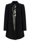 Dries Van Noten Structured White Jacket With High Shoulder Pads And Elegant Collar In Black