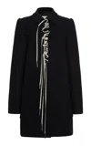 Dries Van Noten Rebela Cord-detailed Wool-blend Cape Coat In Black