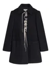 Dries Van Noten Structured White Jacket With High Shoulder Pads And Elegant Collar In Black