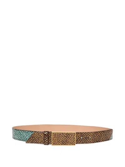 Dries Van Noten Rectangle-buckle Belt In Multi
