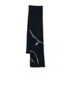 Dries Van Noten Rectangular Abstract Pattern Scarf In Deep Navy In Pink