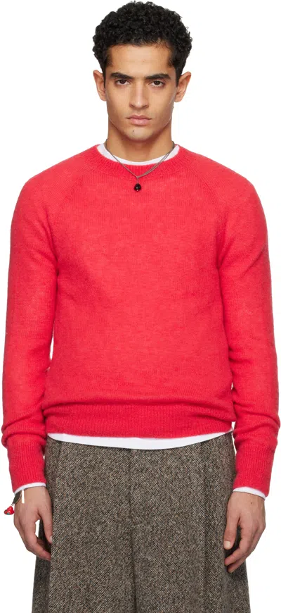 Dries Van Noten Red Alpaca Sweater
