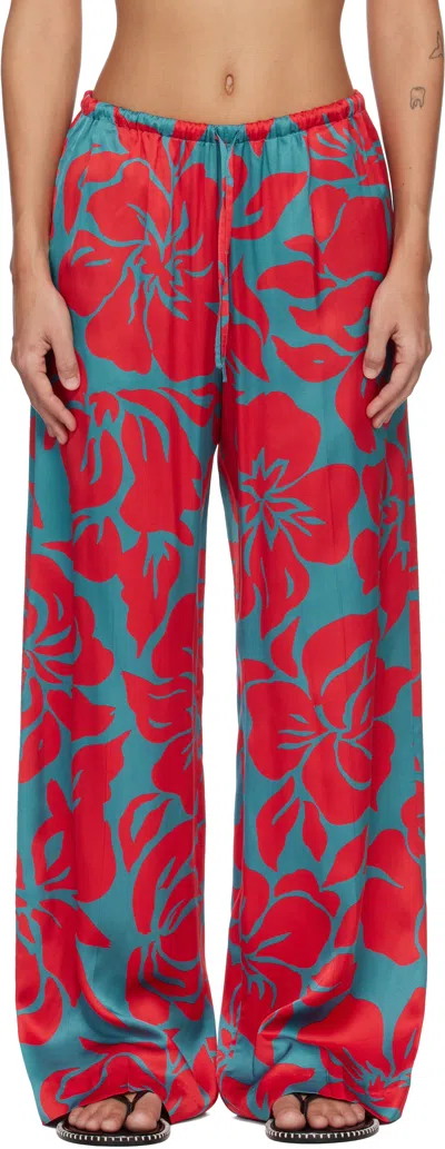 Dries Van Noten Red & Blue Elasticated Trousers