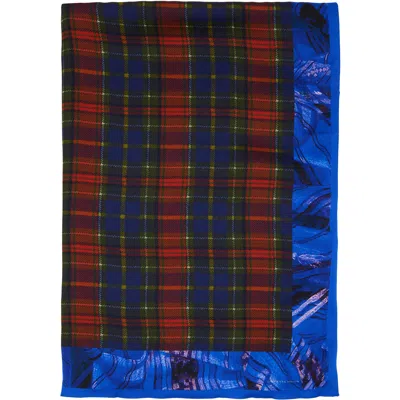 Dries Van Noten Red & Navy Flara Scarf In 977-dessin C