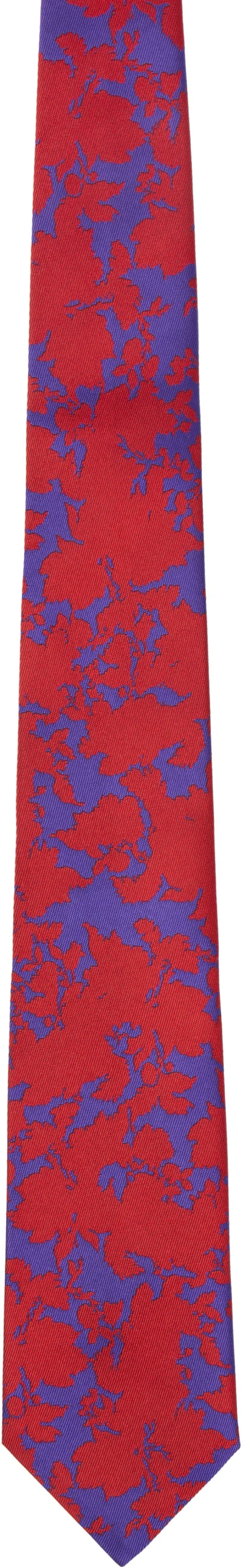 Dries Van Noten Printed Silk Tie In Multi