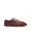 Dries Van Noten Low-top Nylon Running Sneakers With Leather Inserts In Burgundy