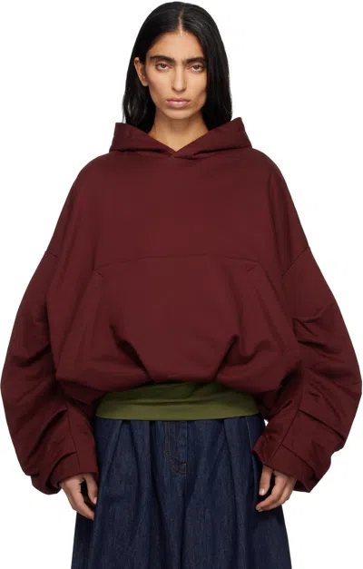 Dries Van Noten Red Draped Hoodie