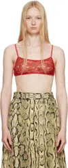 DRIES VAN NOTEN RED FITTED BRALETTE
