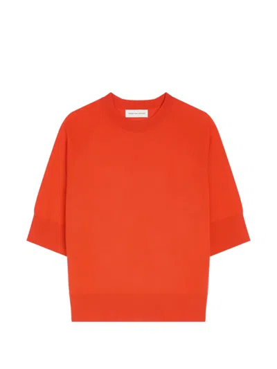 Dries Van Noten Red Merino Top In Orange