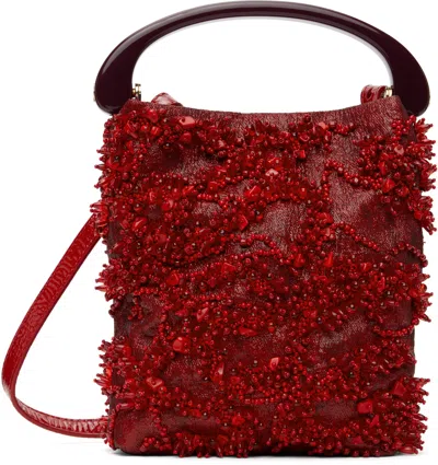 Dries Van Noten Red Micro Leather Bag In 352 Red