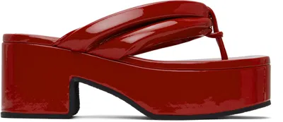 DRIES VAN NOTEN RED PLATFORM SANDALS