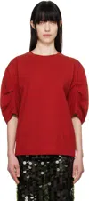 Dries Van Noten Red Pleated T-shirt In 352 Red