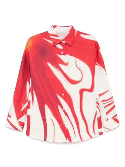 DRIES VAN NOTEN RED PRINTED SHIRT
