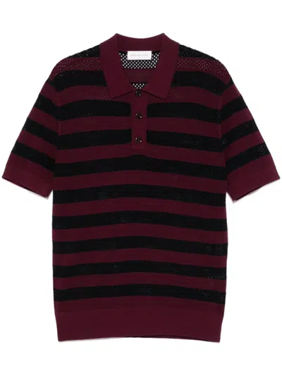 Dries Van Noten Red Short Sleeve Polo Shirt