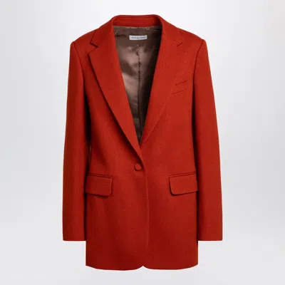 DRIES VAN NOTEN RED SINGLE-BREASTED JACKET IN WOOL