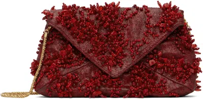 Dries Van Noten Red Small Embellished Mattelasse Envelope Bag In 352 Red