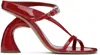 Dries Van Noten Red Strappy Sculptural Heeled Sandals In 351 Vermillon
