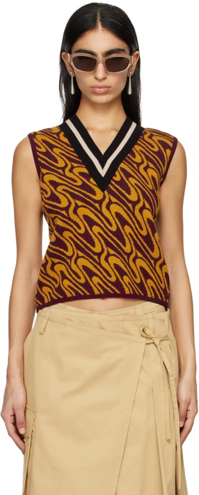 Dries Van Noten Red Stripe Vest In 357 Auber