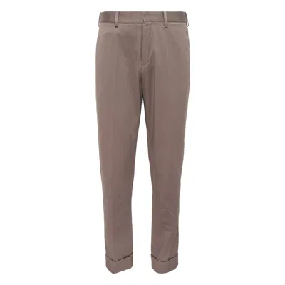 Dries Van Noten Regular Fit Cropped Leg With Cuff Pants In Brown