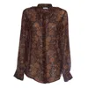 Dries Van Noten Floral Shirt With Studs Applied In Brown