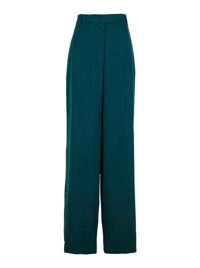 Dries Van Noten Relaxed Acetate-blend Trousers In Green