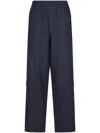 Dries Van Noten Cargo Drawstring Waistband Cotton Trousers In Blue