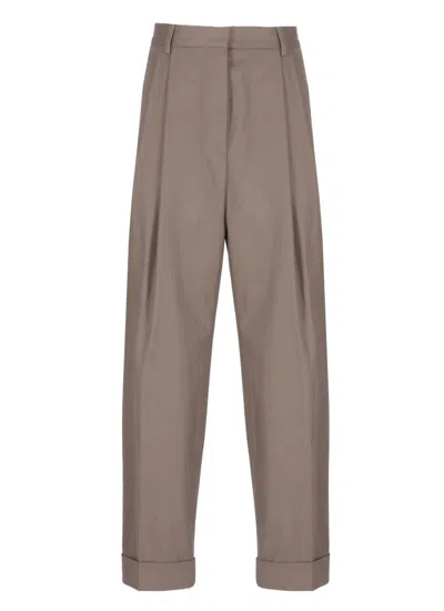 Dries Van Noten Relaxed Fit Cotton Pants In Brown