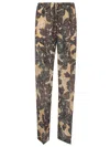 Dries Van Noten Relaxed Fit Leaf Print Pants In Brown