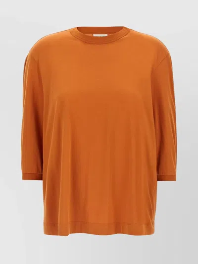 Dries Van Noten Relaxed Fit Round Neck Short Sleeves In Orange
