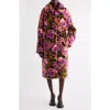 Dries Van Noten Rendas Floral Jacquard High Pile Fleece Coat In Multi