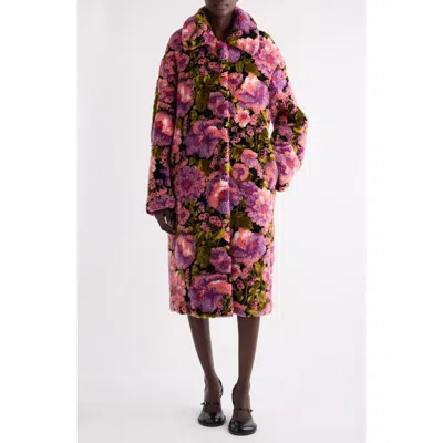 DRIES VAN NOTEN DRIES VAN NOTEN RENDAS FLORAL JACQUARD HIGH PILE FLEECE COAT
