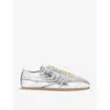 DRIES VAN NOTEN RETRO METALLIC LEATHER LOW-TOP TRAINERS