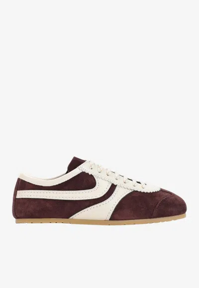 Dries Van Noten Retro Suede Low-top Sneakers In Brown