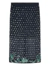 Dries Van Noten Rhinestone-embellished Sheer-panel Skirt In Black