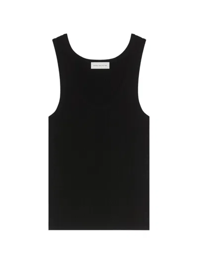 Dries Van Noten Rib Knit Tank Top In Black
