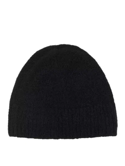 Dries Van Noten Ribbed Alpaca Wool Beanie In Black