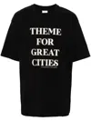 Dries Van Noten Ribbed Black Cotton Jersey T-shirt With Slogan Print In Black