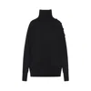 Dries Van Noten Ribbed Collar Cashmere Sweater With Side Button Detailing In Black
