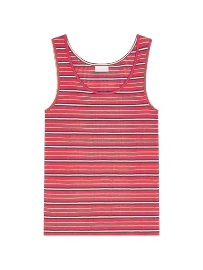 Dries Van Noten Ribbed Cotton Tank Top In Multi