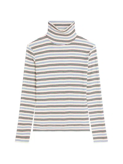 Dries Van Noten Ribbed Cotton Turtleneck T-shirt In Multi