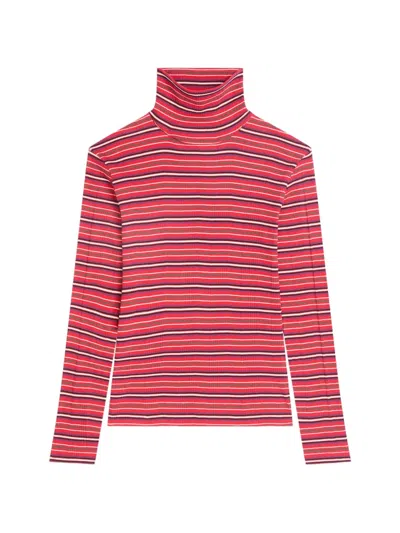 Dries Van Noten Ribbed Cotton Turtleneck T-shirt In Red
