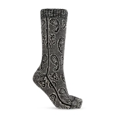 Dries Van Noten Ribbed Knit Socks In Black