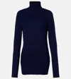 Dries Van Noten Ribbed-knit Wool Turtleneck Sweater In Blue