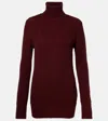 Dries Van Noten Ribbed-knit Wool Turtleneck Sweater In Burgundy