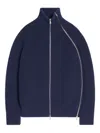 Dries Van Noten Gerippter Pullover Mit Reissverschluss In Blue