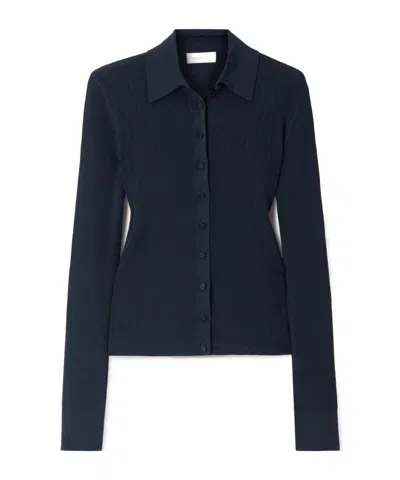 Dries Van Noten Ribbed-knit Cardigan In Blue